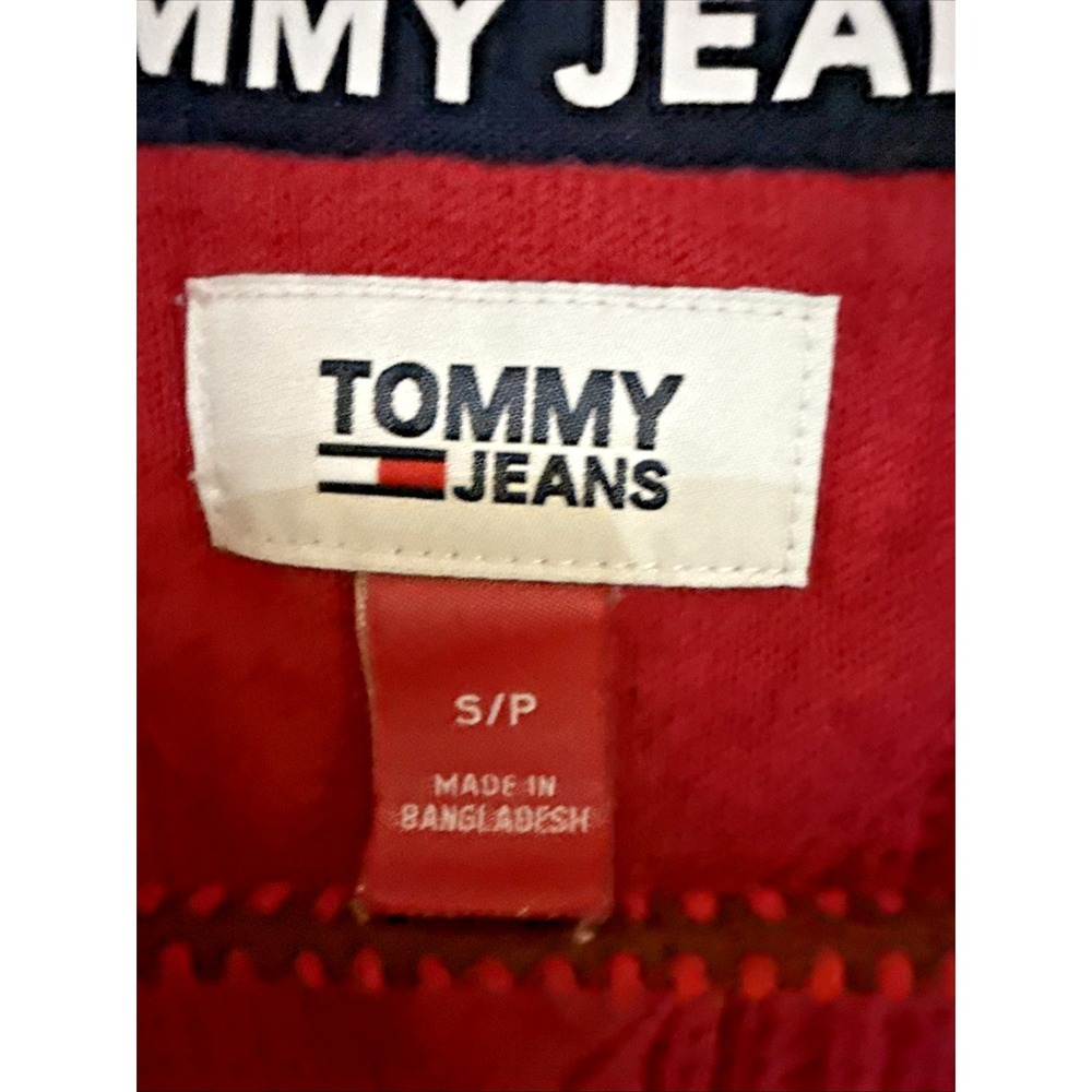 Tommy Jeans Colorblock Knit Cardigan Sweater Navy Red Gray Women's Small S - Picture 2 of 16